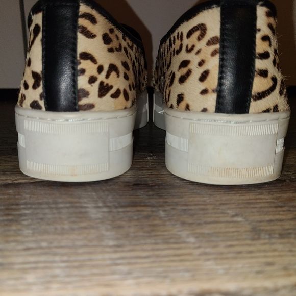 Halogen Leopard Print Calf Hair Platform Slip on Sneakers - Picture 9 of 14